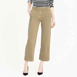 J. Crew Raynor Wide Leg Chino Cropped Pants in Khaki/Size 4